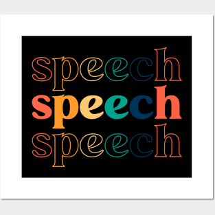 Speech Therapy Rainbow Speech Language Pathologist Therapist Posters and Art